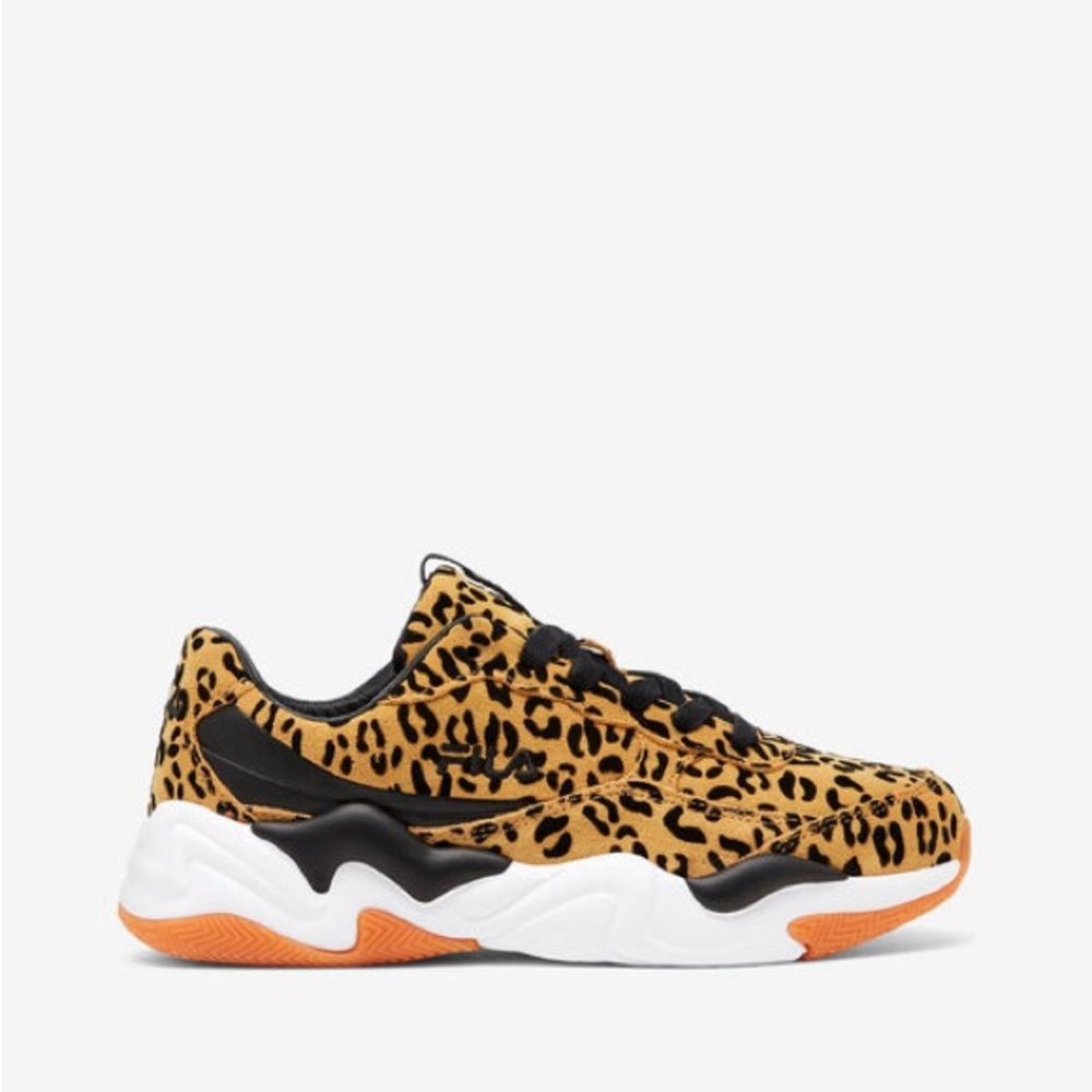 FILA Leopard Print Eurorunner Suede Casual Sneakers